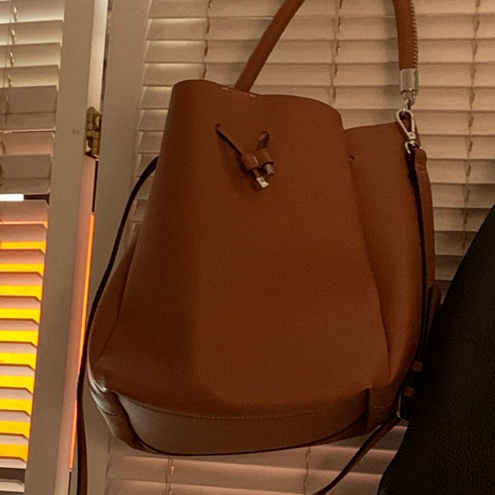 Zara Topstitched Bucket Bag.